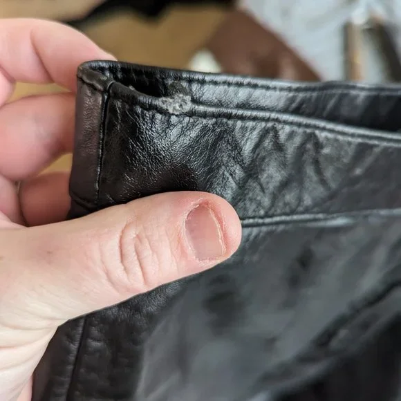 Wilson's Vintage Leather Skirt | Sz 12 | Goth, Grunge, Punk - Picture 6 of 6